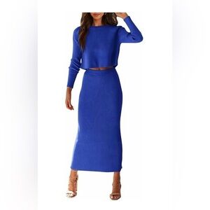 PRETTY GARDEN WOMENS ROYAL BLUE SET SIZE LARGE